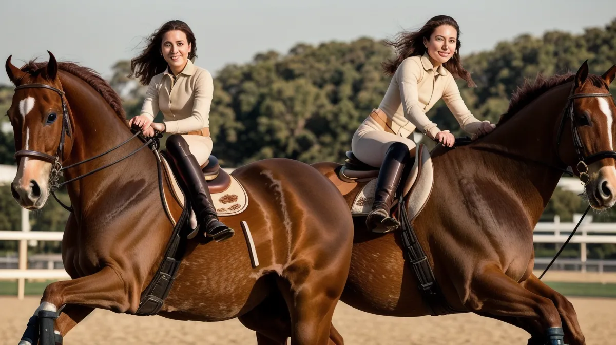 Appuyer en dressage amateur : cheval en travail latéral incurvé sur deux pistes