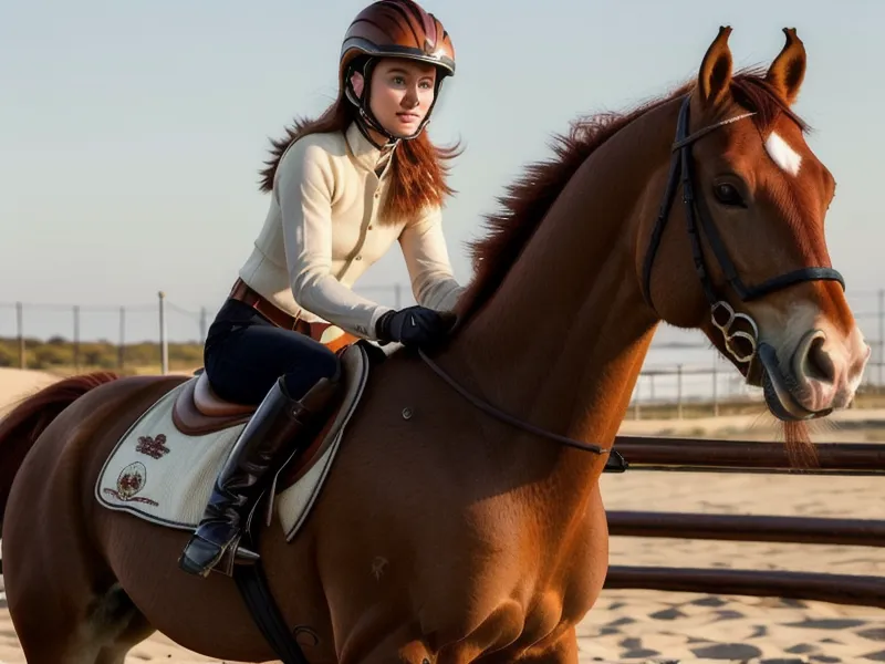 Piste de dressage amateur avec lettres officielles, décor d'une reprise en club après une longue pause d'équitation