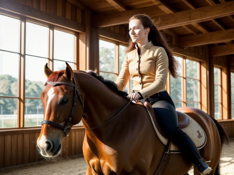 Cavalière amateur récompensant son cheval après une séance de dressage, signe de confiance retrouvée à cheval