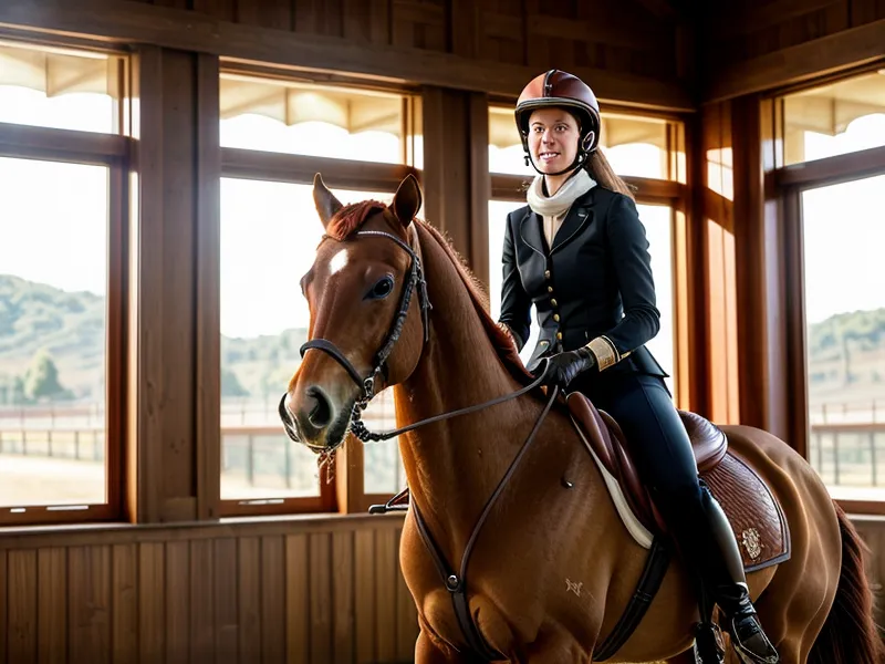Première reprise de dressage club : cavalière amateur en équitation près de Saumur