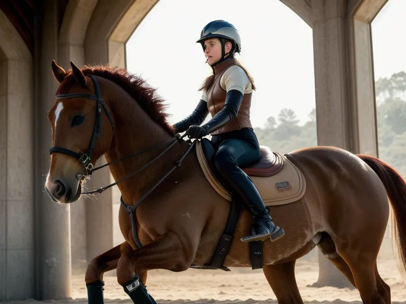 Gros plan sur la jambe du cavalier positionnée pour demander une cession à la jambe en dressage amateur
