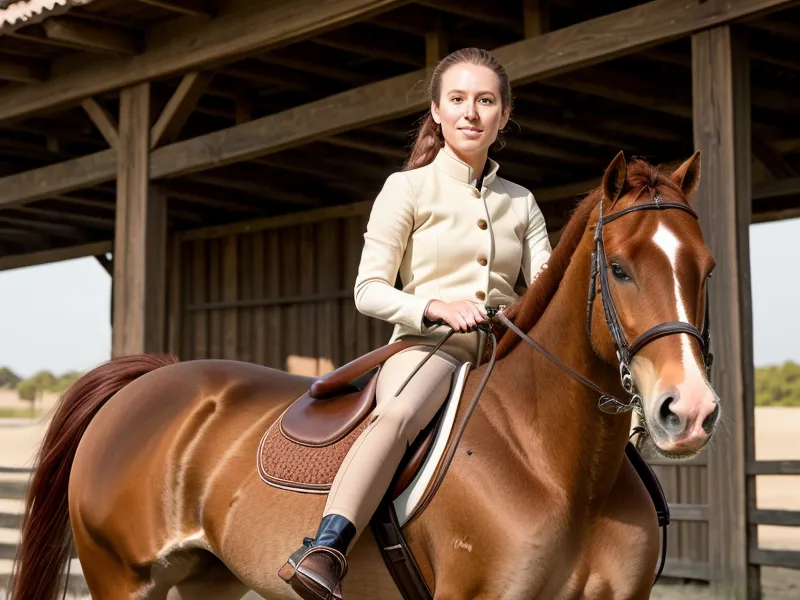 Aides de jambe discrètes en dressage amateur : cavalière au contact souple sur son cheval alezan
