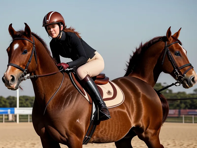 Travail latéral en dressage amateur : cheval alezan et cavalière appliquant des aides de jambe discrètes