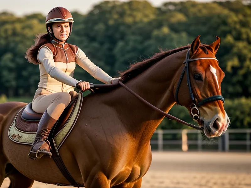 Main douce sur les rênes : contact stable et décontraction pendant une reprise de dressage amateur