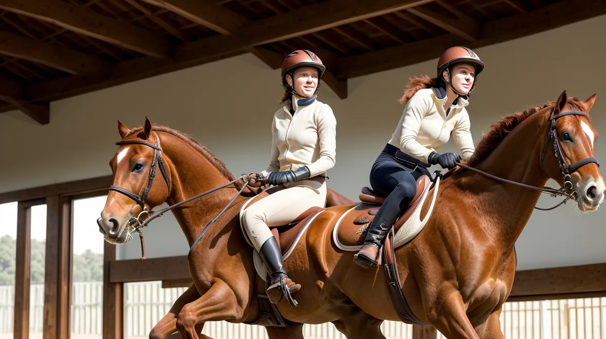 Transition galop dressage amateur : départ au galop du pas en carrière à Saumur