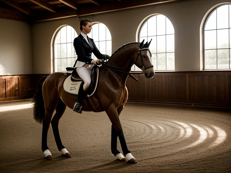 Cercle de dressage bien tracé dans un manège, repère de progression pour cavalier amateur
