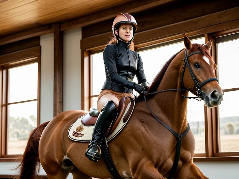 Position des mains et du bassin d'une cavalière amateur pendant une diagonale de dressage, recherche d'équilibre et de position juste