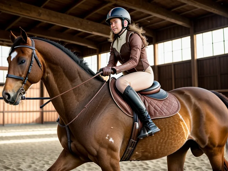 Réussir le demi-arrêt pour l'équilibre du cheval : cavalière amateur en dressage