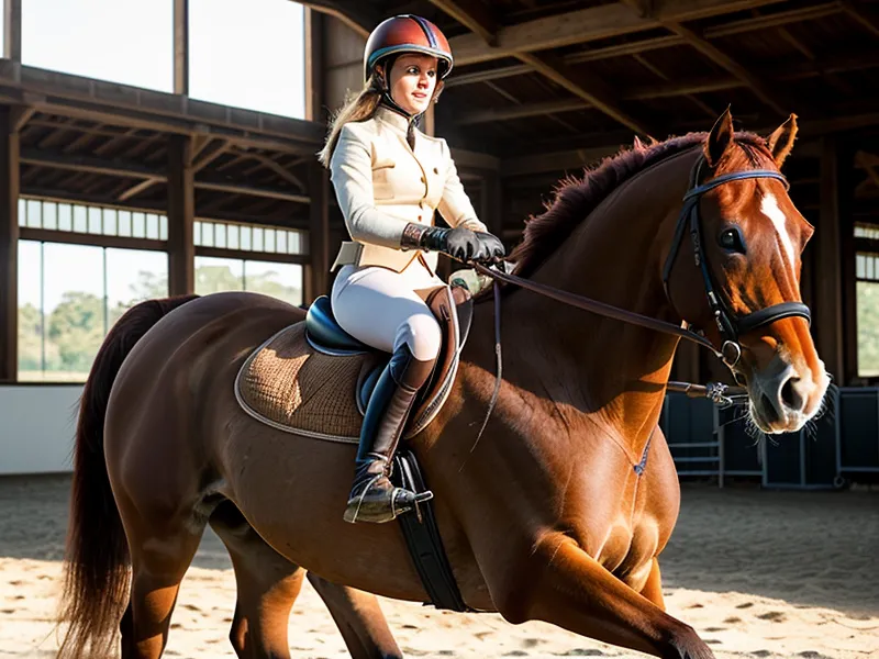 Mains d'une cavalière amateur cherchant le demi-arrêt sans tirer sur les rênes