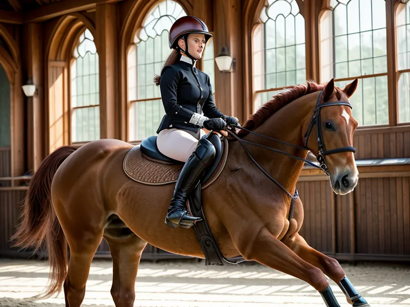 Cavalière amateur récompensant son cheval après une séance de dressage en club