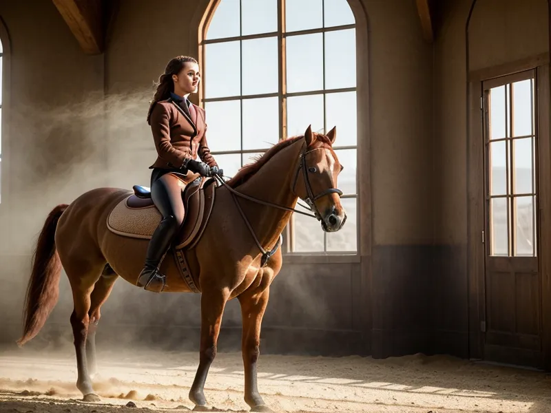 Position du buste d'une cavalière amateur sur un cercle de dressage, vue de dos
